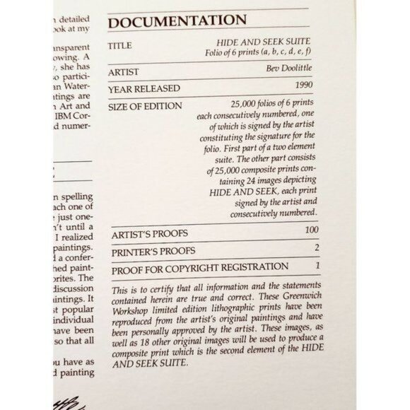 Bev Doolittle Hide and Seek Suite 6 Print Portfolio Book 10,294 Horses Western L - Picture 5 of 13